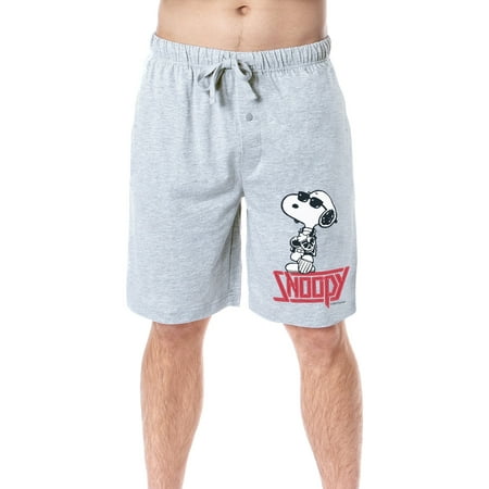 

Peanuts Mens Snoopy Rocker Cool Punk Character Sleep Pajama Shorts (Small)