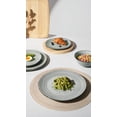 thumbnail image 3 of famiware Dinner Plates, 8 Inch Small Plate Set for 6, Dessert Appetizer Speckled Hand-made Ceramic Salad Plates, Microwave & Dishwasher Safe, Scratch Resistant, Twilight Series, Ashy Blue, 3 of 5