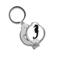 thumbnail image 1 of Hippocampus Marine Life Black Pattern Finger Nail Clippers Scissor Stainless Steel Cutter, 1 of 3