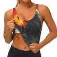 thumbnail image 3 of Balery Hawaiian Style Bald Eagle Sujetadores deportivos con espalda cruzada para mujer, acolchados, sin costuras, de alto impacto, ideales para yoga, gimnasio, entrenamiento y fitness.-Small, 3 of 8