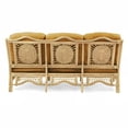 thumbnail image 7 of Malibu Lounge Three-Seater Sofa Natural Rattan Wicker Handmade Design with Light Brown Cushions, Natural Color, 7 of 7