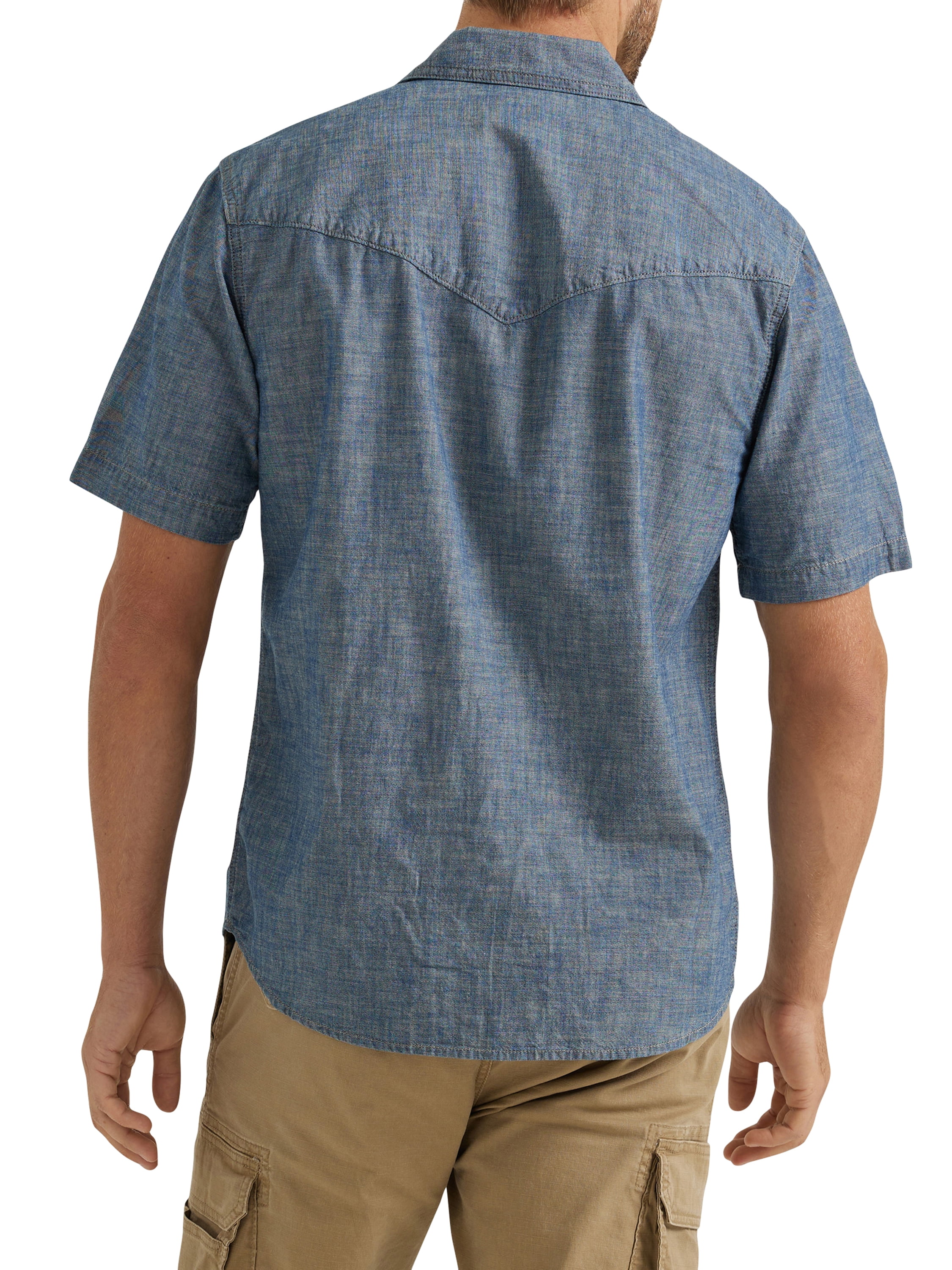 Wrangler® Men's Regular Fit Short Sleeve Chambray Shirt