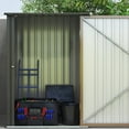 thumbnail image 6 of Outsunny Metal Outdoor Storage Shed with Lockable Doors, 3.3' x 3.4', Brown, 6 of 9