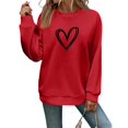 thumbnail image 2 of Women's Fashionable Casual Long Sleeve Printed Pullover Sweatshirt Blessed Design Comfort Top for Women Loose Fit Streetwear,Red,XL, 2 of 5