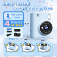 thumbnail image 5 of JoyStone Kids Camera Instant Print, 1080P Instant Digital Camera with 4 Color Print Paper, Birthday Gift for Girls and Boys Aged 3-12, Blue, 5 of 10