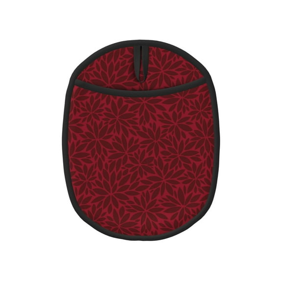 Naloa Burgundy Floral Silicone Pot Holders, Oven Mitts Heat Resistant Hot Pads, Non Slip Pot Holder for Kitchen Baking and Cooking 9.4 x 7.5 Inches