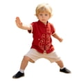 thumbnail image 3 of Kogui Boys Summer Clothes Set Toddler Boy Clothes Cartoon Cotton Summer Short Sleeve T-Shirt and Shorts Kids Outfit Set 5T 6T (Red,5-6 Years), 3 of 7