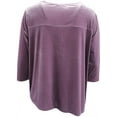 thumbnail image 2 of Plus Size Womens Asymmetrical Rhinestone Stylish Top Shirt Blouse Clothing Purple 1X (16.022), 2 of 4