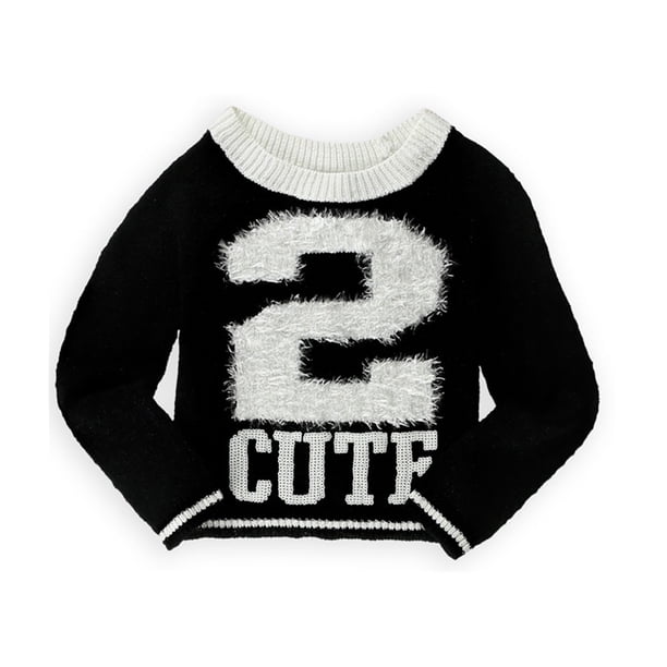 Suéter de punto lindo de Justice Girls 2, negro, 6 Justice Tejer