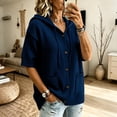 thumbnail image 6 of yillto Womens Short Sleeve Sweater Cardigan with Hooded Button down Casual Loose Knit Coats with Pockets, 6 of 6