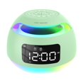 thumbnail image 1 of Reloj despertador digital con altavoz atenuador adorno multifuncional reloj de escritorio LED con dos alarmas para mesita de noche perfecl Verde, 1 of 8