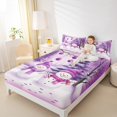 thumbnail image 4 of Manfei Kawaii Snowmen Bed Sheets,Merry Christmas King Sheets,Purple White Sheet Set For Kids,Super Cozy Room Decor,4pcs, 4 of 7