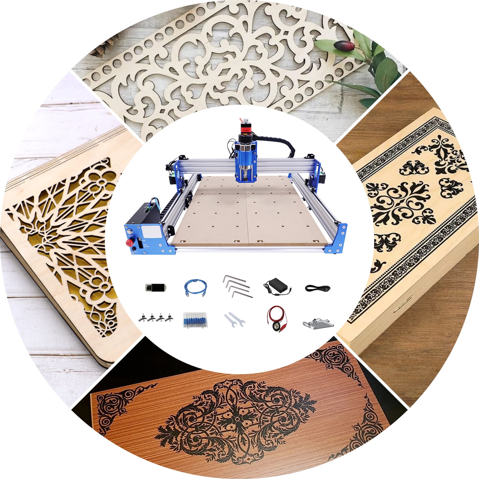 CNC 4040 Router Machine, GRBL Control 3 Axis PRO Milling Engraver USB Mini DIY Engraving Machine Kit for Plastic Wood Carving