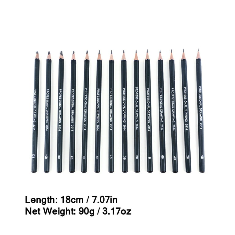 14Pcs Sketch Pencils Set Sketching Drawing Graphite Pencil Art K4 Charcoal  new I5E4 