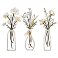 thumbnail image 1 of Decoración de pared en forma de pigort con flores metálicas rústicas para decoración de granja, 3 unidades, 1 of 6