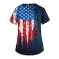 thumbnail image 2 of 250th Anniversary USA Scrub Tops Women American Flag Print Stretch V Neck Scrubs 4th of July Nurse Working Uniforms with Pockets, 2 of 4