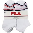 thumbnail image 2 of Fila Unisex 6-Pack Half Cushion No Show Socks MediumWomen's Shoe size 4-10; Men's Shoe 3-8, Striped Toe - White, 2 of 3