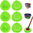 thumbnail image 2 of UYGDUY-6 Pack Mop Replace Heads Mop Heads Replacements for O-Cedar RinseClean 2-Tank Spin Mop System,Chenille&Microfiber Mop Head Refills for Multi-Surface Floor Dry/Wet Use,Reusable and Washable,Gre, 2 of 4