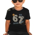 thumbnail image 4 of Checkered 6 7 Basketball, Skateboard & Gaming Shirt for Boys Funny Meme Graphic Tee for Kids Black Shirt Youth Small, 4 of 5