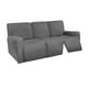 thumbnail image 2 of Sofá reclinable seccional elástico fácil de usar Funda de felpa suave y ajustada Funda de sofá lavable Protector de muebles con elasticidad para niños 8 rebanadas gris Sunnimix cubierta de chaise lounge, 2 of 8