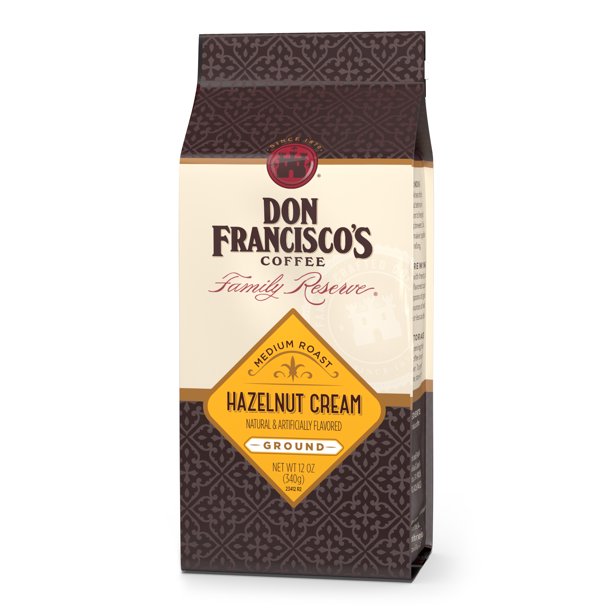 Don Francisco's Coffee Hazelnut Cream, Medium Roast, Ground Coffee, 12