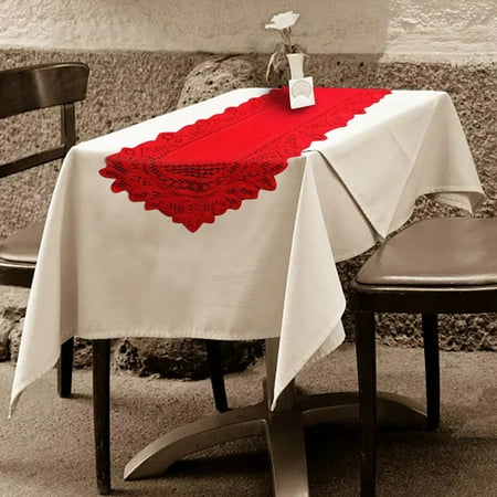 

Prime SHISHIan Table Flag Lace Table Towel Placemat Tray Pad Long Towel European Style Wine Red And White Lace Table Flag Red，Christmas Decorations，Table Cloth Rectangle Table，Halloween Table Runner