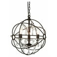 thumbnail image 2 of CWI Lighting Campechia 3 Light Up Mini Chandelier With Brown Finish, 2 of 3