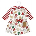 thumbnail image 2 of Touched by Nature Infant and Toddler Girl Organic Cotton Long-Sleeve Dresses, Christmas Cookies, 6-9 Months, 2 of 4