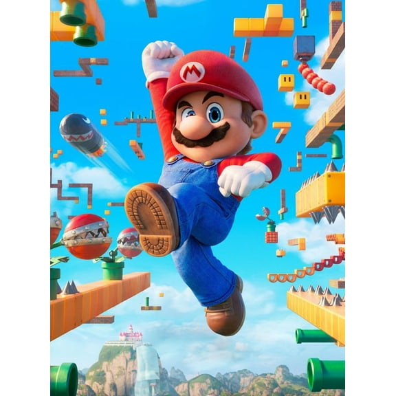 DIY 5D Mario Diamond Art Painting Kits 12x16 inch Full Drill Round Diamonds Rhinestone Embroidery for Wall Decoration Holiday Gifts