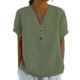 thumbnail image 2 of Tittly T Shirts for Women Spring Tops for Women Women's Fashionable Casual V Neck Short Sleeved Top T Shirt Tshirts Shirts Basic Tees AG L, 2 of 5
