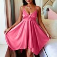 thumbnail image 2 of CHUMUD Petite Womens Summer Nightgowns V-Neck Spaghetti Strap Nightgown, Casual Sleeveless Pajamas Babydoll Sleep Dress, 2 of 8