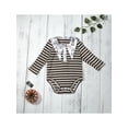 thumbnail image 2 of Sedceaty Baby Romper, Halloween Stripe Cartoon Patterns Lapel Long Sleeve Bodysuit for Girls Boys, 0-3 Years, 2 of 9