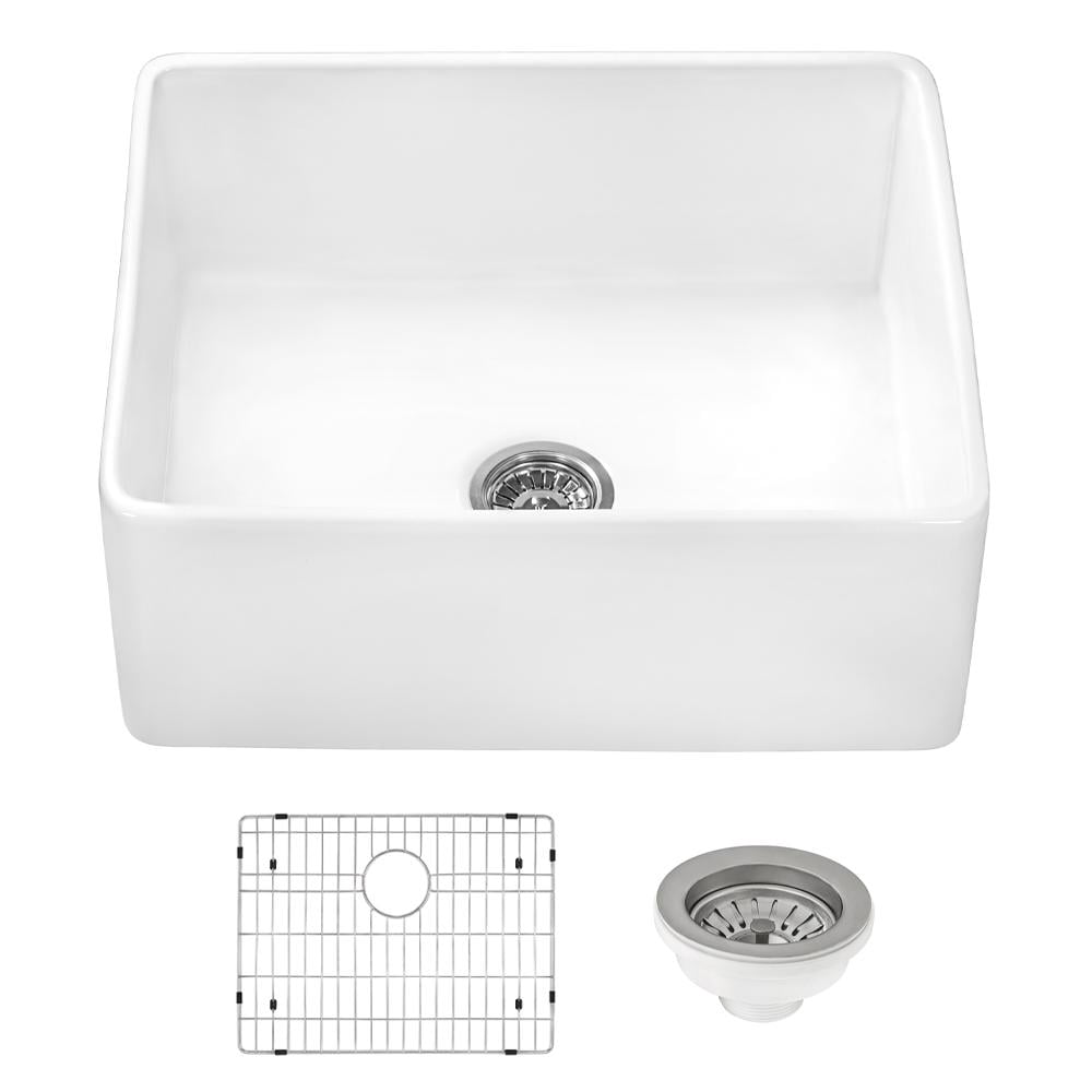 Ruvati 23-inch Fireclay Farmhouse Kitchen Laundry Utility Sink Single Bowl