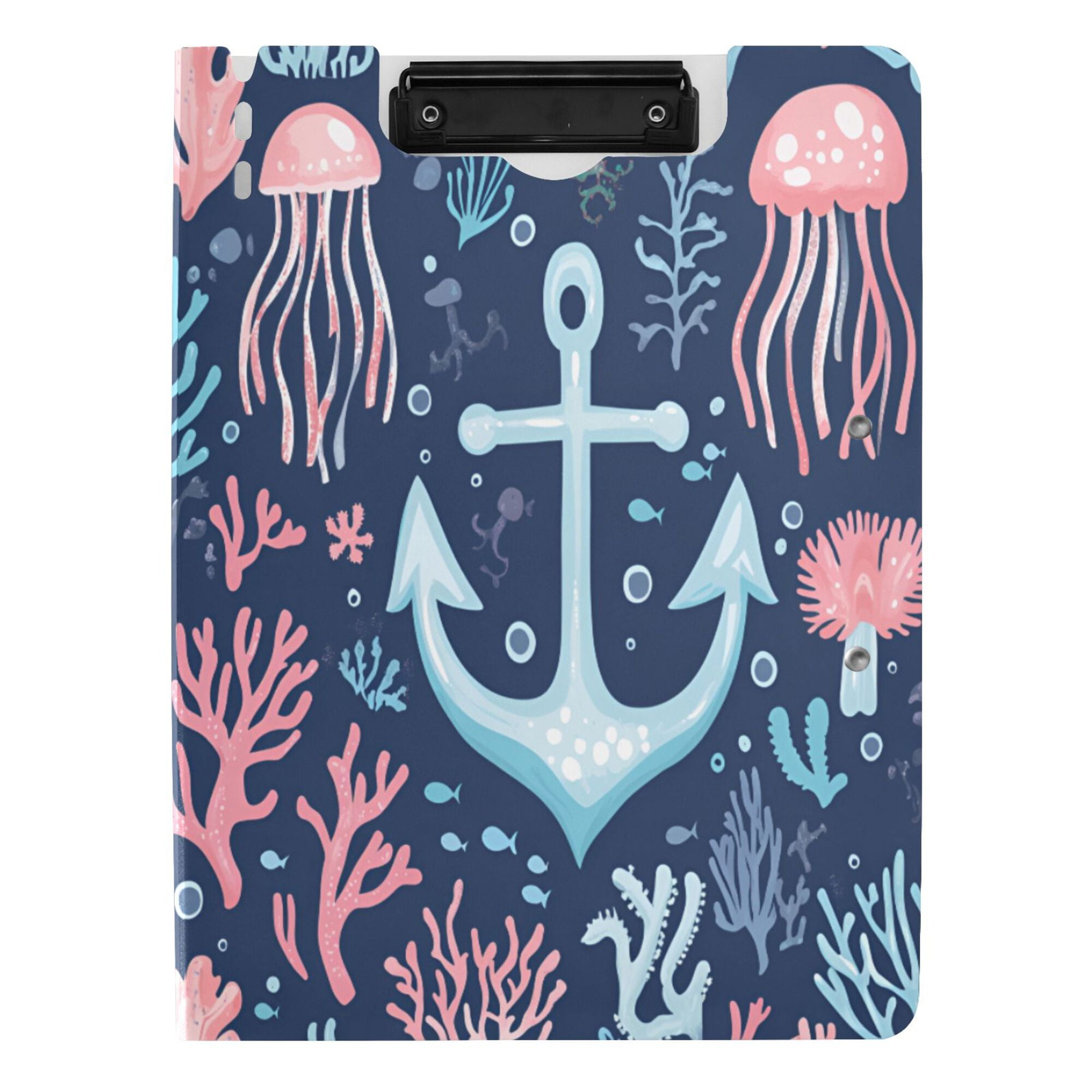 FORMRS A4 Clipboard Folder with Pen Holder Horizontal Foldable School Office Binder, Light Blue Anchor