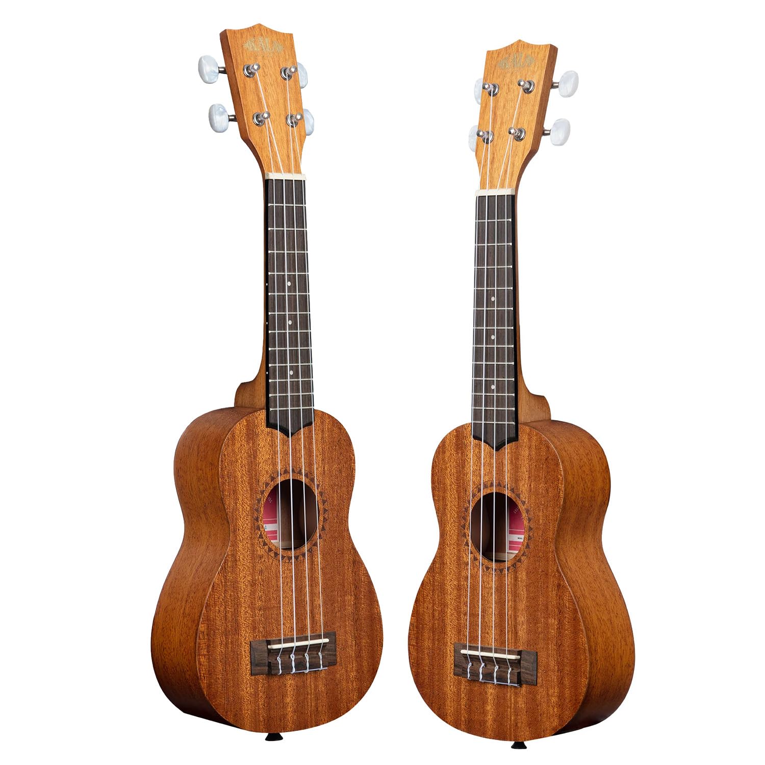 Kala KA-15S Satin Mahogany Soprano Ukulele Bundle with Gig Bag, Tuner, Strap, Fender Play, Austin Bazaar Instructional DVD, and Polishing Cloth