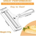 thumbnail image 2 of Cheese Slicer with Wire Adjustable Thickness Cheese Cutter Handheld Stainless Steel for Soft Semi Thick Thin Hard Slicer for Kitchen Cooking Tools(Silver), 2 of 7