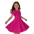 thumbnail image 2 of Bmisegm Toddler Dress Short Sleeve Rib Knit Solid Color Casual Party Girls Toddler Kids Girls Summer Dresses, 2 of 6