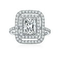 thumbnail image 2 of 2 Carat Moissanite Rings for Women, Radiant Cut D Color VVS1 Clarity Lab Created Diamond Rings, Ideal Wedding Bands for Women, 2 of 9