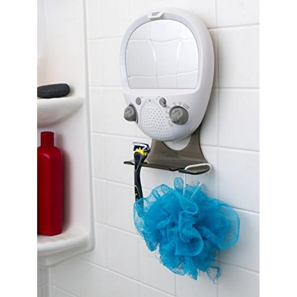 Sharper Image Shower Radio FM and AM Radio AntiFog Mirror and LED