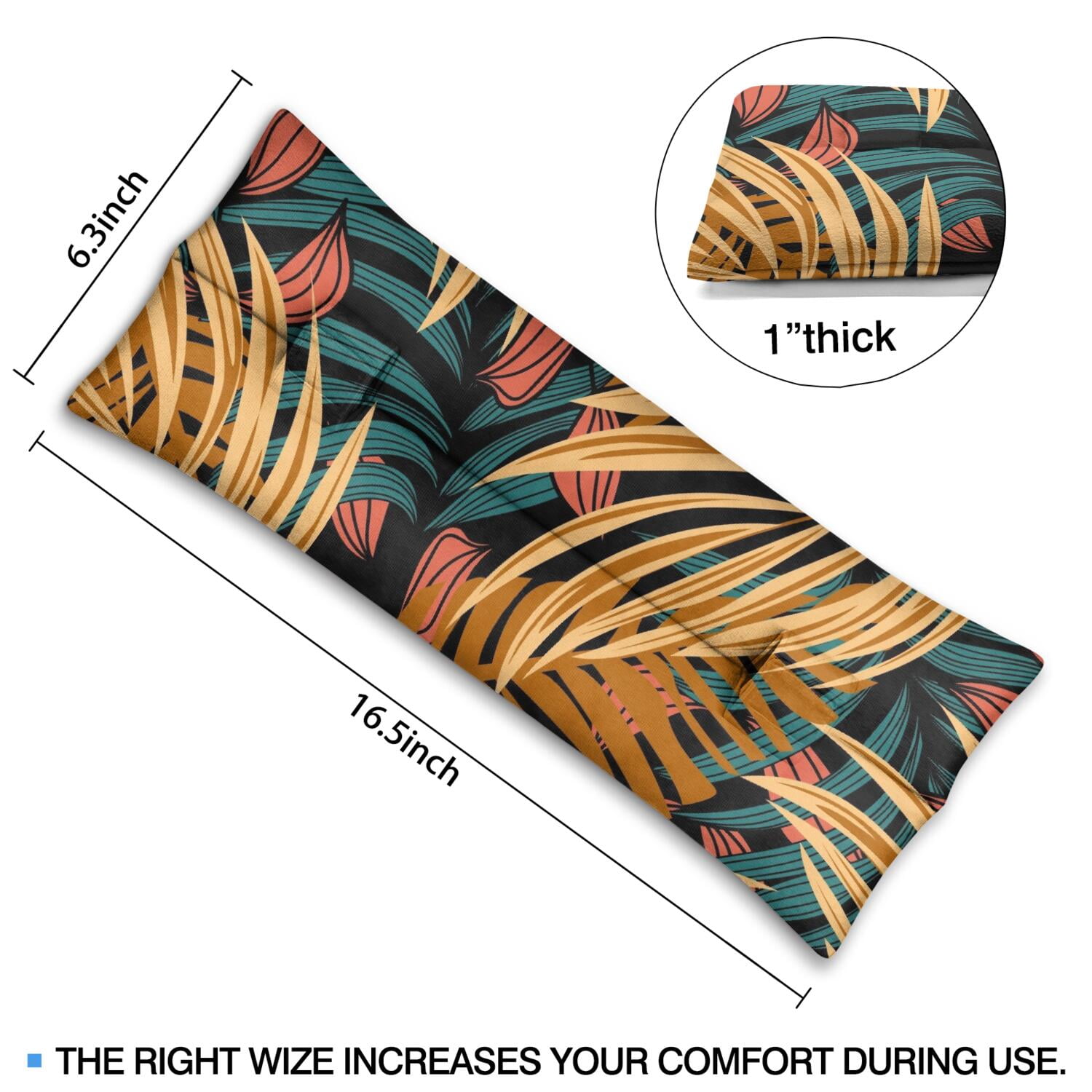 Hawaiian Tropical Plant Seat Belt Pillow for Surgery - Aloha Floral Mastectomy Cushion - Comfortable Chest Protector After Surgery with Retro Design