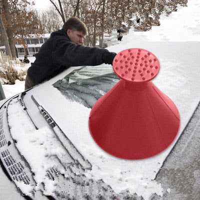 Jaklove Scrape A Round Ice Scraper Magic Cone Shaped Ice Scrapers Windshield Snow Funnel Shovel Tool A-4 Color 