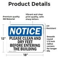 thumbnail image 2 of (2 Pack) Please Clean And Dry Your Feet Before Entering OSHA Notice Sign 18 Inch X 12 Inch Vinyl Label Decal Sticker Weather Resistant, UV Protected for Workplace, Business, and, 2 of 7