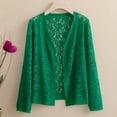 thumbnail image 3 of Women's Lace Cardigan Lightweight Beach Cover Up, Open Front Chiffon Kimono Style Summer Cardigan with Side Slits, for Vacation, Holiday, and Casual Wear Green XXXL, 3 of 4