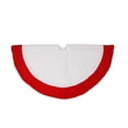 thumbnail image 3 of Northlight 26" Traditional White Velveteen Christmas Tree Skirt with Red Trim, 3 of 4
