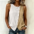 thumbnail image 2 of Fewfanhot Tops for Women Trendy Summer Summer Casual Sleeveless Button Down Tank Tops Fashion Work Waistcoat, 2 of 9