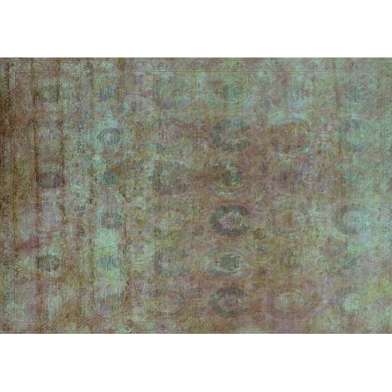 Ahgly Company Indoor Rectangle Oriental Turquoise Blue Industrial Area Rugs, 2' x 4'