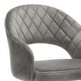 thumbnail image 3 of 22 Inch Dining Chair, Velvet, Modern, Diamond Stitch, Curved Back, Gray- Saltoro Sherpi, 3 of 7