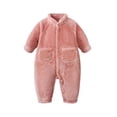 thumbnail image 3 of Mgmyaa Baby Winter Romper Warm Jumpsuit with Snap Closure Stand Collar Long Sleeve Infant Outfit for Boys Girls 3-24 Months, 3 of 8
