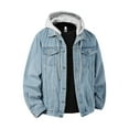 thumbnail image 2 of Xuniizn Denim Jacket Men, Relaxed Button Down Detachable Hooded Jean Jacket with Pockets, Soft Cozy Outdoor Casual Jackets, XS-3XL, 2 of 7