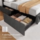 thumbnail image 4 of Qinaqin Queen Size Cama Frame con 4 Almacenamiento Cajones y Ajustable cm de Alturaeadboard Linen Upholstered Platform Profundidadiamante Stitched Button Tufted No Caja Spring Needed cm, 4 of 7